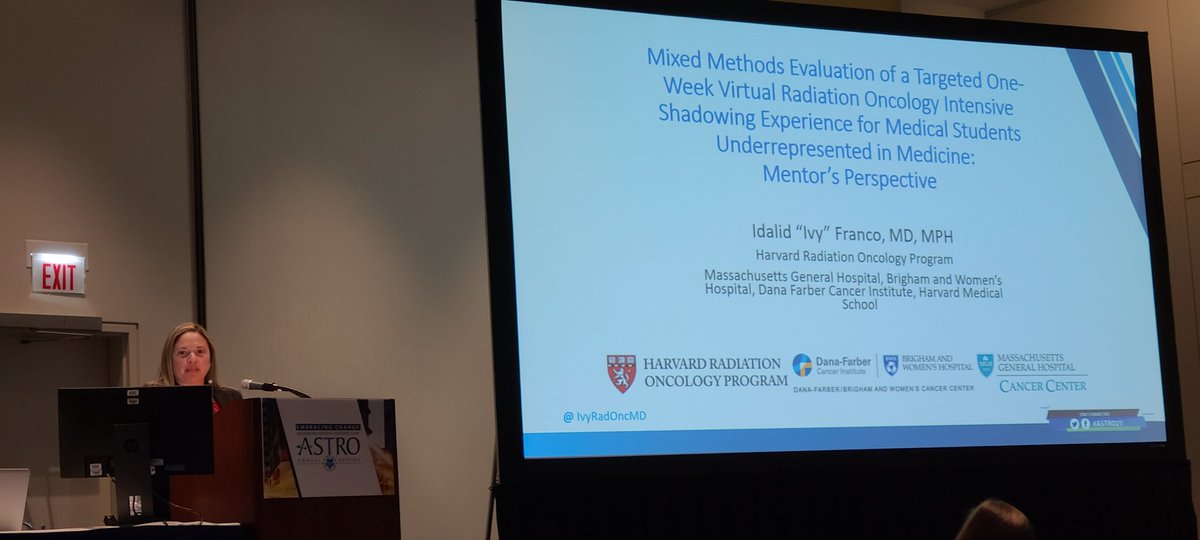 ASarafMD2's tweet photo. In awe to see #HROP coresident @IvyRadOncMD presenting #ASTRO21 the #mentor experience of #Harvard #Riseprogram for #UIM students in #medicine. 

@BrighamRadOnc @TracyABalboni @DrPaulNguyen @kevinxliu https://t.co/MjDLFNjnrh