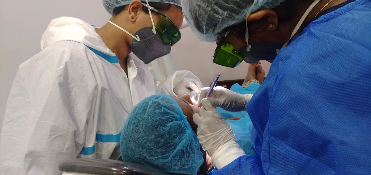 AAEINDIA's tweet image. Treatment by LASER at the clinical  side of AAE INDIA ... 
#aaeindia #aae #aaeskillprogram #aaeian #bestdentists #best #bestdentistever