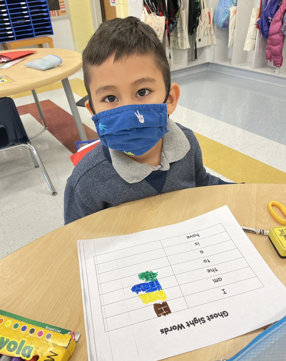 getting in the Halloween spirit by practicing sight words with ghost writing 👻📝 #kindergartenfun #webelieveinflc