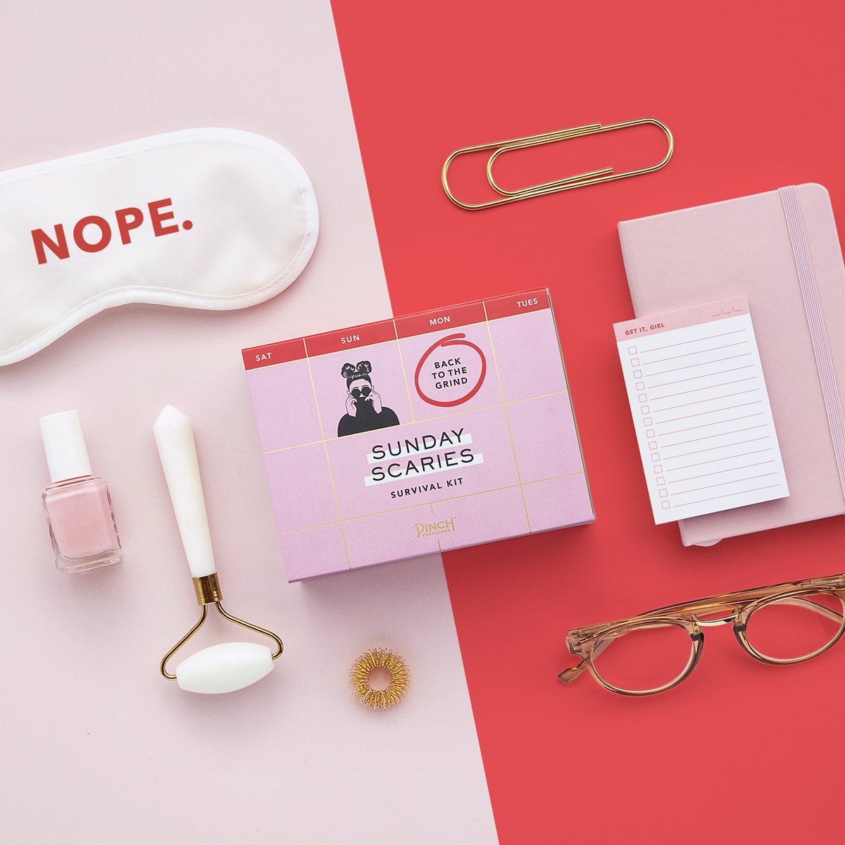 pinchprovisions's tweet photo. Did you have the Sunday Scaries yesterday? 👻 Make sure you're prepared next time with our new Sunday Scaries Survival Kit! This quirky kit contains 10 self-care essentials to turn your Sunday from depressing to delightful. https://t.co/n0KlHXq2Du https://t.co/lndGNSx1fC