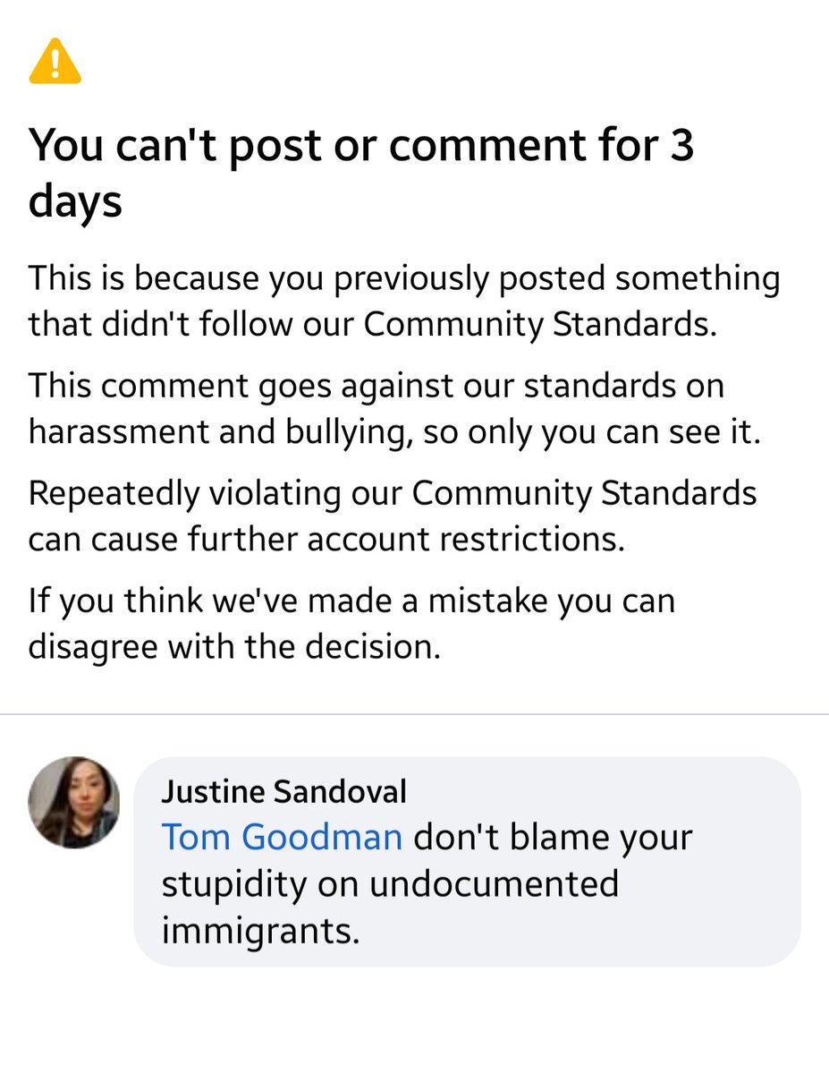 Justa_Jus's tweet photo. Some guy called me a c*nt on FB last week and they didn't take it down but I get banned for 3 days for this? I can't stand Facebook. https://t.co/qiyRfBuHoP