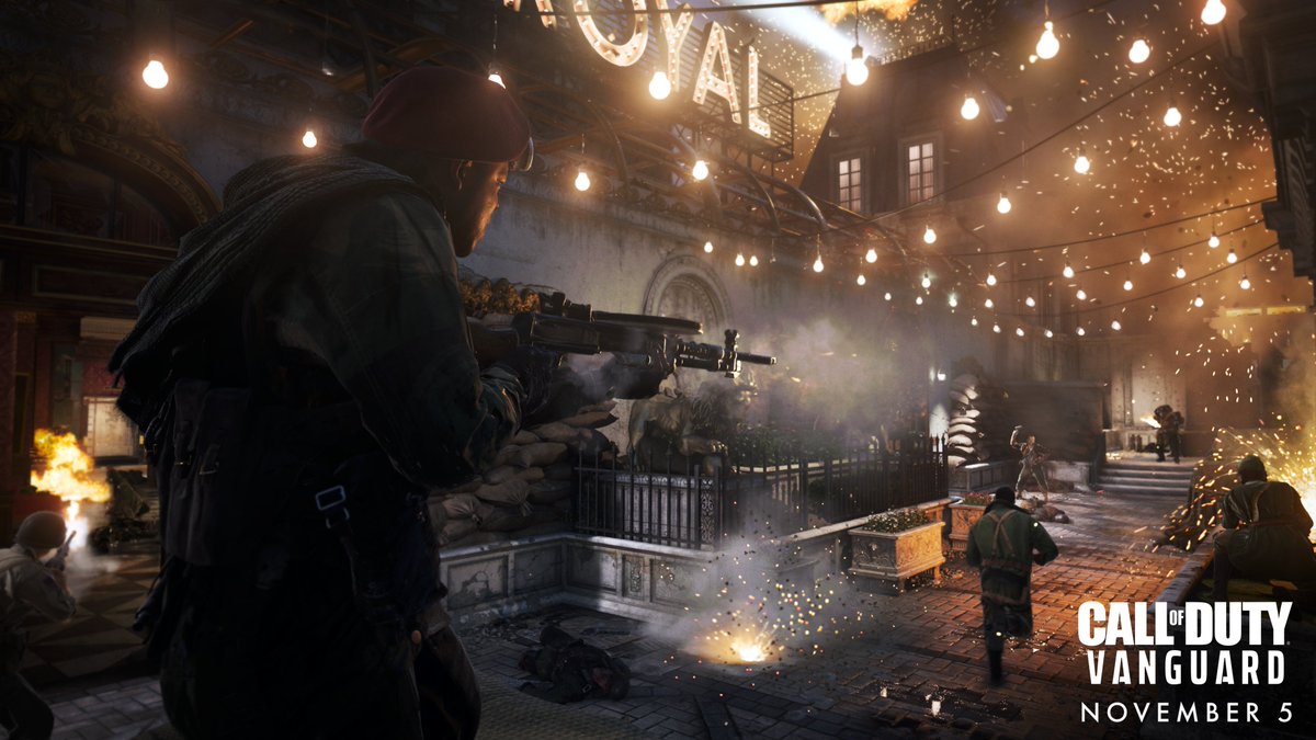 PlayStation's tweet photo. That’s a wrap on today's new details for Call of Duty: Vanguard, hitting PS4 and PS5 November 5. Catch up on:

➡️ New MP Operators: https://t.co/FCT1vmJHsy
➡️ DualSense controller features: https://t.co/SCGaWNn4BD https://t.co/0ug01CAjy5