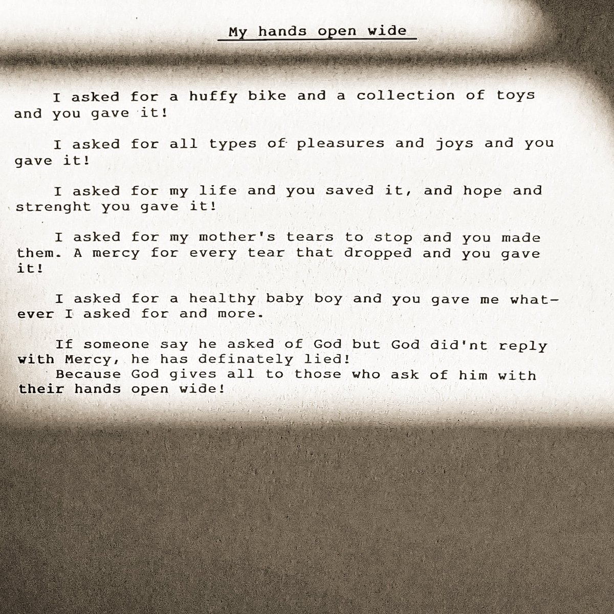 My Hands Open Wide 
By: Sean Green 
#PoemsOfTheSpirit