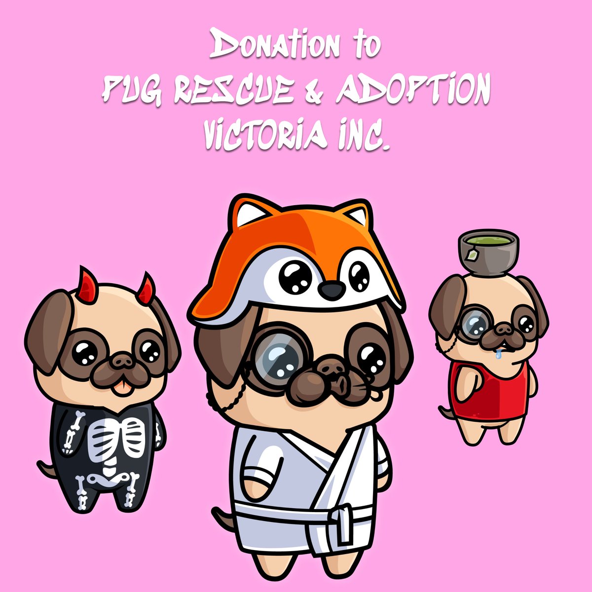 PugFrensOGTeam's tweet image. Thanks to the PugFrens community for voting your favorite charity.
@pugrescuevic 
PUG RESCUE &amp;amp; ADOPTION VICTORIA INC. is the charity selected by the PugFrens community!

We will contact them and proceed with the donation ❤️

#NFTCommunity #NFT #donate
