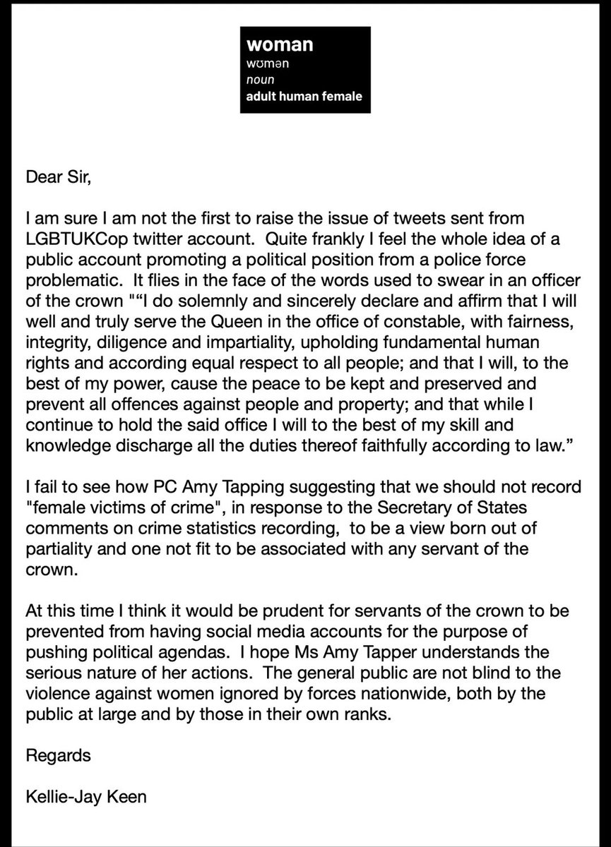 StandingforXX's tweet photo. theposieparker: My letter to Northumbria PCC https://t.co/IwKOqSmqFT