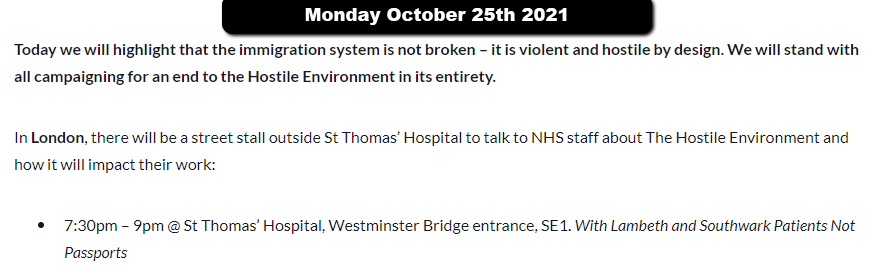 LambethKONP's tweet photo. Pls visit us 7:30-9pm tonite ​- All staff from St Thomas' &amp; everyone welcome #NHS #PatientsNotPassports #DocsNotCops #Lambeth​ #Southwark @GSTTnhs @NHSuk @NHSMillion @PeoplesNHS ​#NHS #PatientsNotPassports #DocsNotCops #DitherandDelay #PeopleAreDying #Covid #COVID19 #Covid_19 https://t.co/qonXRFgB4F
