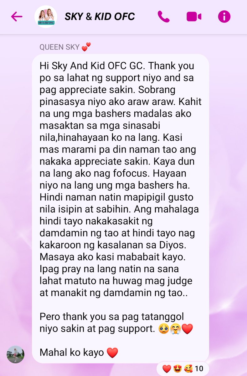 SKYVBuddies's tweet photo. A very warm message from Our Queen Sky! @SkyValentine89 🥺❤️ We are really grateful we stan the right person that has a brave souls, multi talented with humility. We love you always Queen Sky, we are always here to support you on your @TheClashGMA journey ❤️ https://t.co/m32r1HUPMe