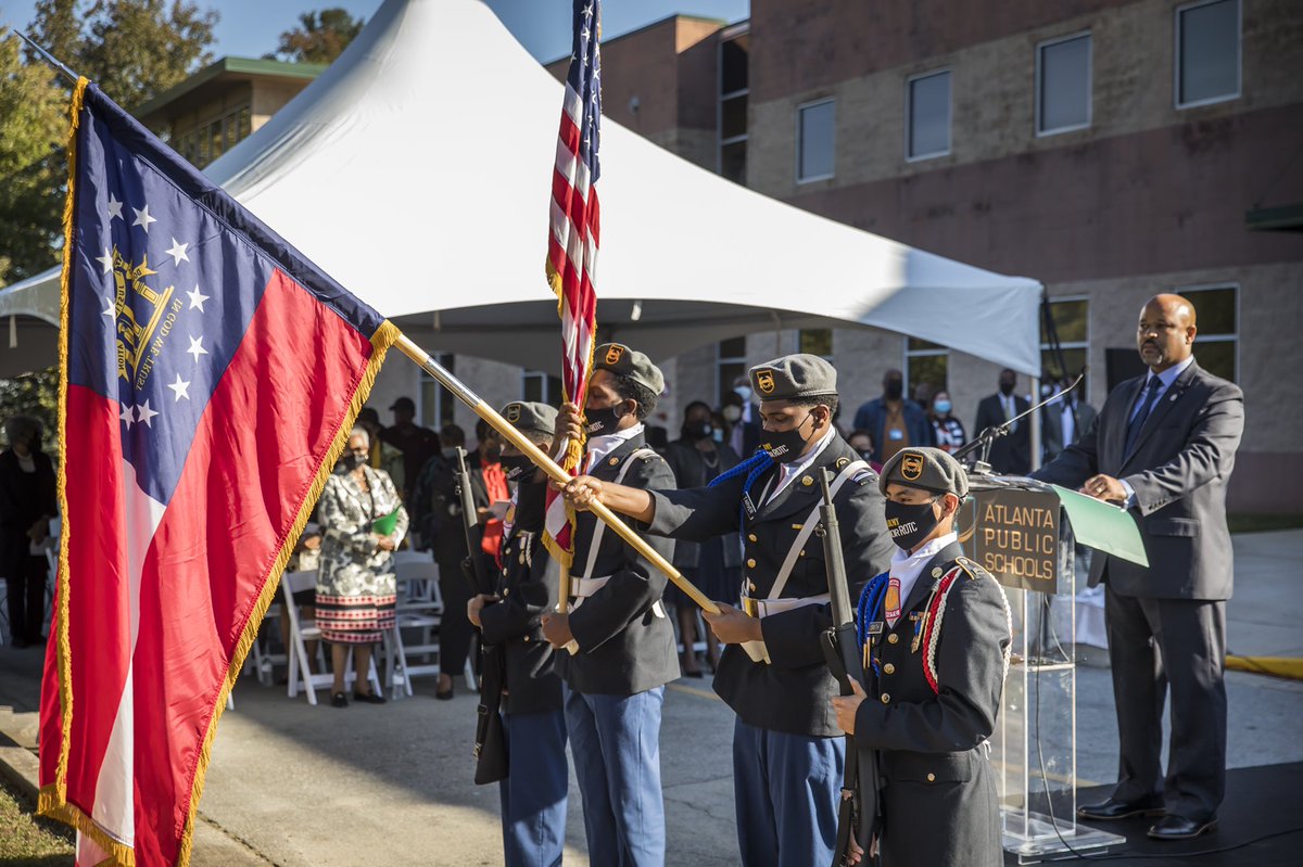 B.E.S.T Academy JROTC provides Color Guard support for the newly renamed Henry Louis  “Hank” Aaron New Beginnings Academy