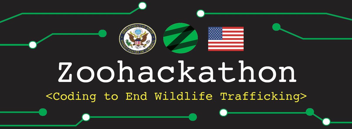 Vs êtes développeur? experts en criminalité faunique? Vs pensez pouvoir proposer 1e solution digitale pr sensibiliser, éduquer &amp; transmettre des infos contr l criminalité liée aux espèces sauvages &amp; à l forêt ? Rejoignez l #Zoohackathon 2021! L'équipe gagnante reçoit des laptops!