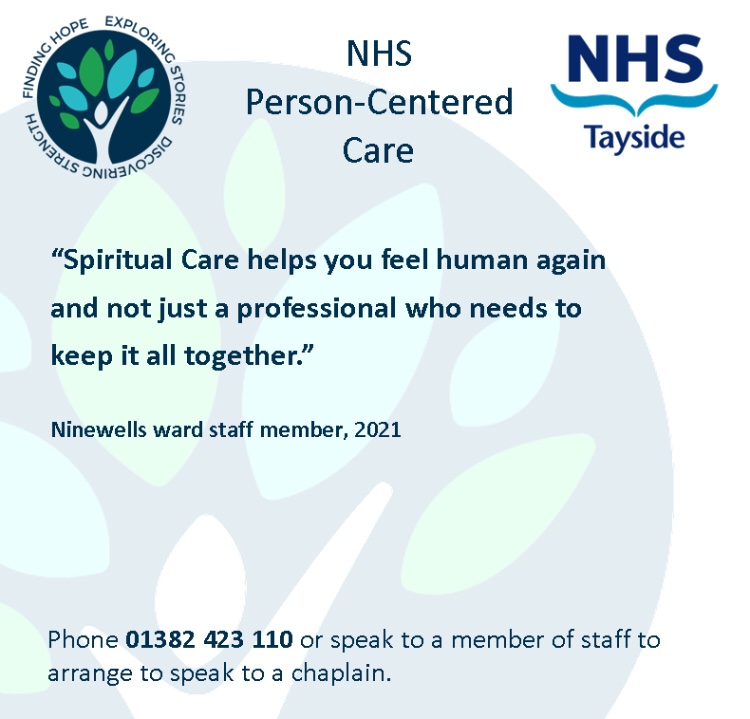 NHSTSpiritual's tweet image. Here’s a quote from a Ninewells staff member. So, what is ‘spiritual care’ to you? @NHST_PPD @ahpnhst @ANMACNHSTayside @NHSTaysideCEO @NHSTImprove #spiritualcareweek