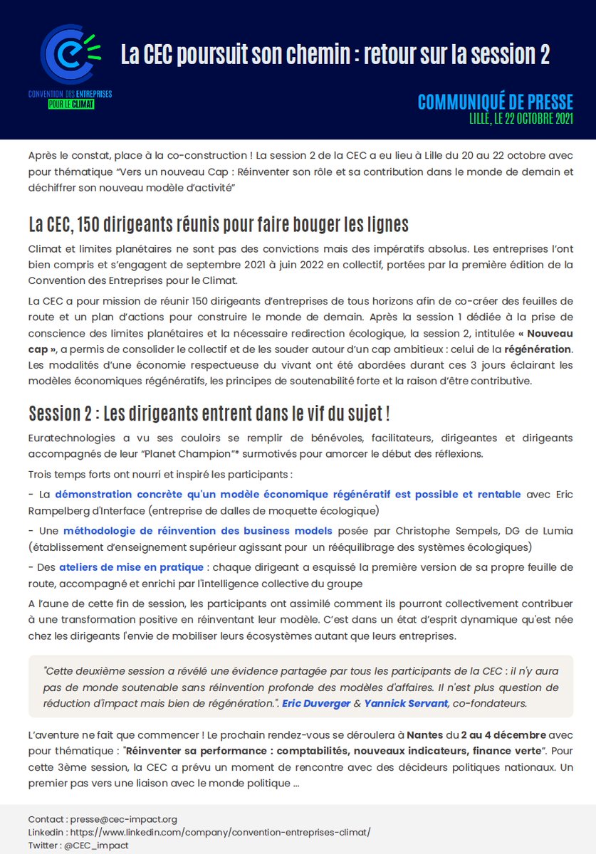 CEC (Convention des Entreprises pour le Climat) tweet media