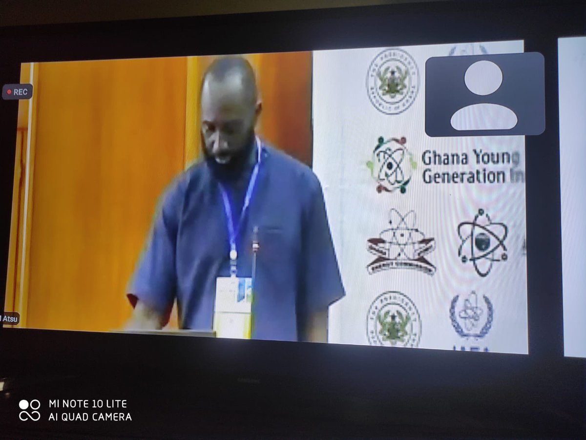 GhanaYGN's tweet photo. Dr. Seth delivering his presentation on Role of nuclear in economic transformation in Africa.@african_ygn https://t.co/fJwGJGUXUf