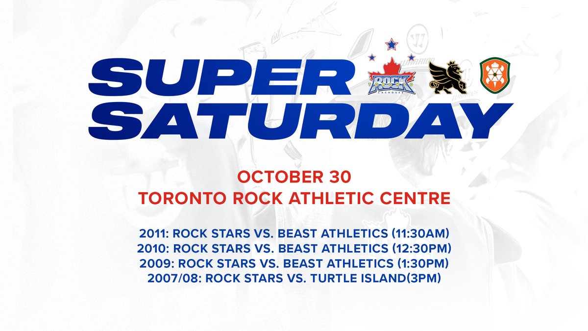This SATURDAY is going to be SUPER 🤩🤩🤩

The Rock Stars look forward to hosting <a href="/_BeastPride/">Beast Athletics</a> &amp; <a href="/turtleislandlax/">Turtle Island Lacrosse</a> in a series of exhibition games this coming Saturday at the TRAC.