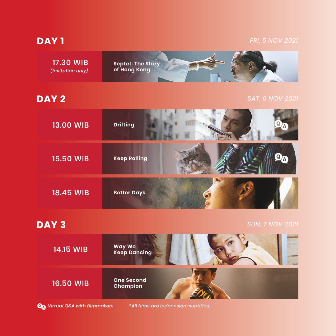 SinemataFilms's tweet photo. Hong Kong Film Gala Presentation 2021 ini merupakan bagian dari program kerja Create Hong Kong (CreateHK) dan Film Development Fund (FDF), serta didukung oleh Kantor Ekonomi dan Perdagangan Hong Kong di Jakarta (HKETO Jakarta).

@BALINALE  #RoadToBalinale #AFAA #FILMHONGKONG https://t.co/qoN3HQqUZj