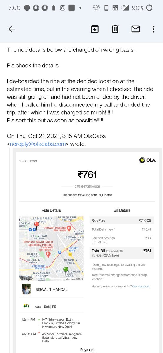 ChetnaKhera1's tweet image. Hi @Olacabs  pls sort this out, I'm unable to reach any of you via the app support section. 

#happenseverytime #olaauto @Ola_Delhi @Olacabs @olacabs