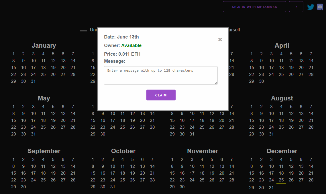 thedatesnft's tweet photo. - Click "Claim" button and website will connect to your wallet.
- Press the confirm button for the transaction to go through.

After claiming successfully, please visit https://t.co/FBerVKw3LH to view your NFT. https://t.co/h5tekZczrJ