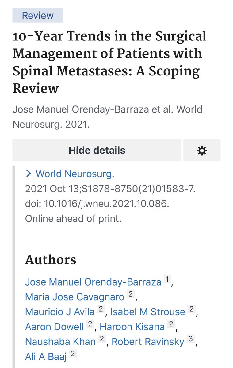 AliBaajMD's tweet photo. Incredibly proud of @JoseOrendayMD and the entire team on this upcoming publication! Great to see a trend towards less invasive rx and less aggressive surgical footprint on patients with spine mets. Multi-D collaborations with Med/RadOnc/INR making this possible - Congrats team! https://t.co/CurPgb6aNT