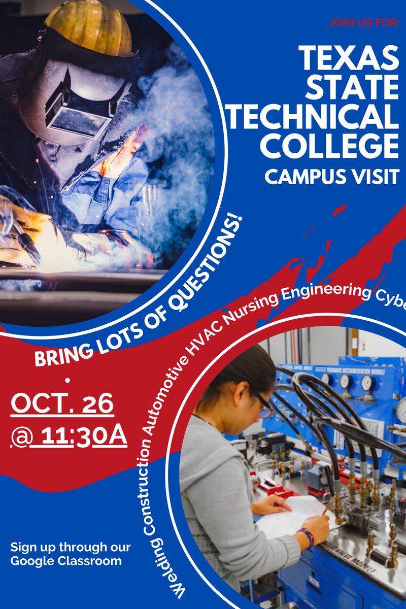 GoCenterPHS's tweet image. Seniors, interested in Texas State Technical College or St. Edward’s University? Stop by the Go Center on Tuesday and Wednesday @ 11:30a for presentations from these colleges! ☺️