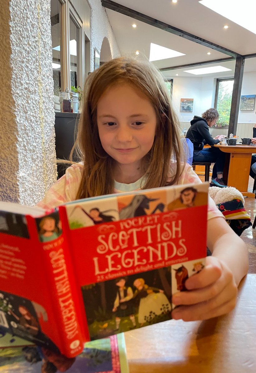 After an eight hour drive we have stopped off at the <a href="/TheCeilidhPlace/">The Ceilidh Place</a> for a quick drink before the final leg of our journey and Imogen asked for this book from the book store attached. Scottish Legends - Mr Hampson at <a href="/broadwayprimary/">Broadway Primary</a> will be happy!