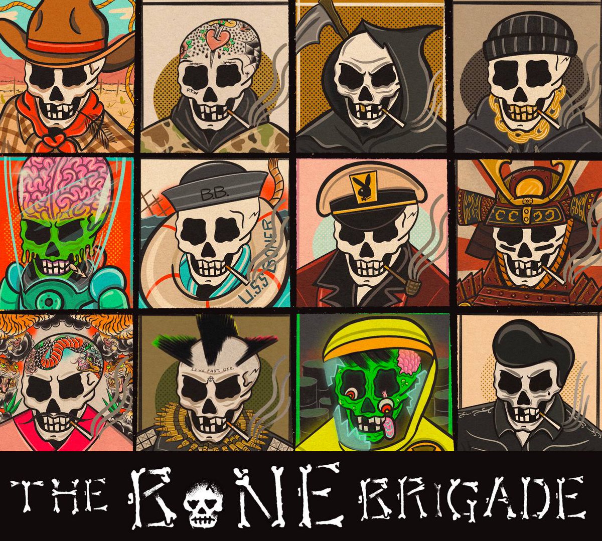 BonebrigadeNft's tweet photo. Why should you be a part of The Bone Brigade? 

💀 Own a scarce 1/1 hand drawn Bone Daddy.

💀 Being a holder gains you utility, including one free mint towards our second collection.

💀 Be a part of a close knit community.

💀 Get in early and grow with us! 

#NFT #NFTs https://t.co/HfadrGxjcv