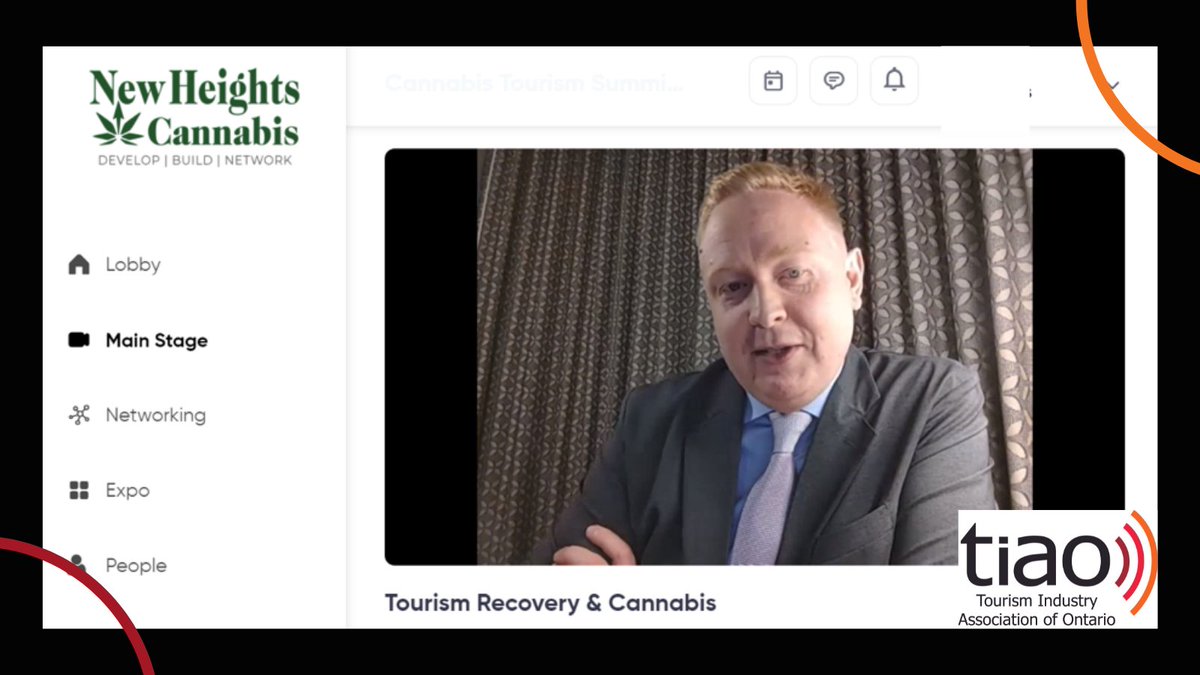 Happening now <a href="/NewHeights_CS/">New Heights Cannabis Tourism Summit</a>: Christopher Bloore, TIAO President &amp; CEO, is providing strategies for recovery from the drastic impact the pandemic has had on the tourism industry.