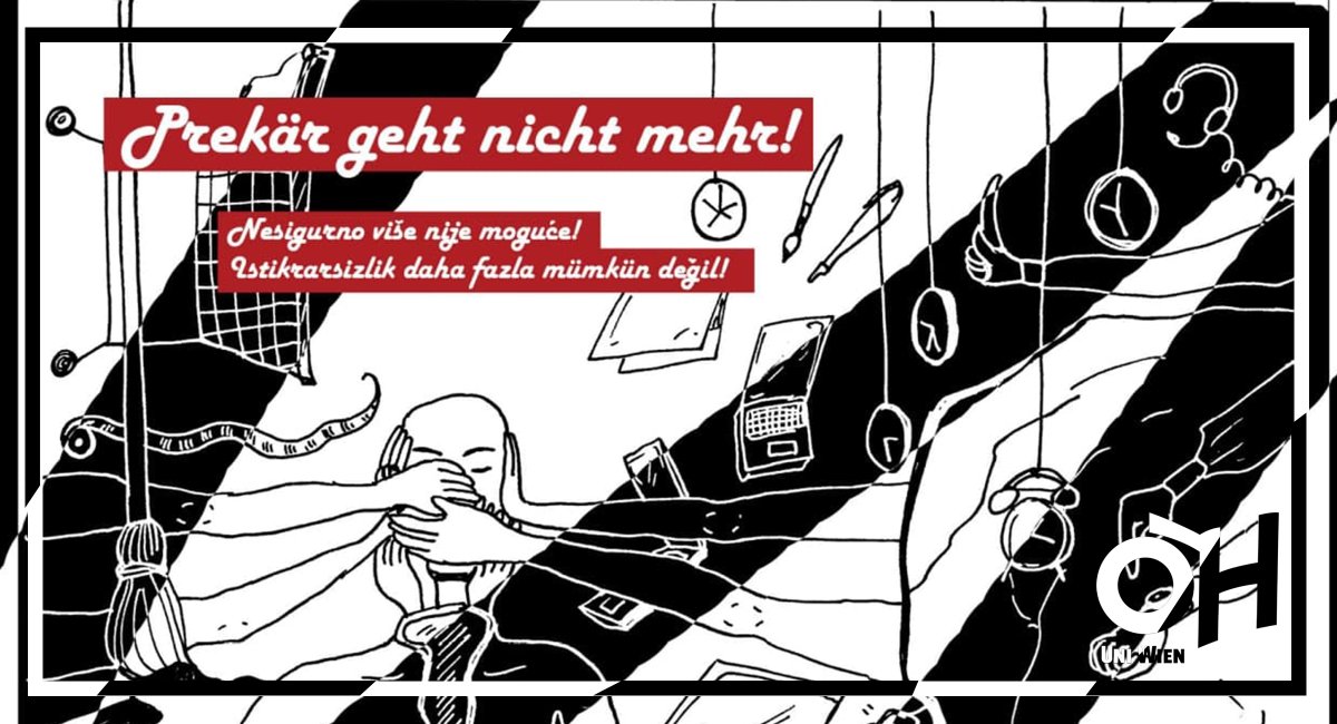 Am 29.10. ab 19 Uhr wird im Hörsaal B das partizipative Theaterstück „Prekär geht nicht mehr“ rund um die Verbindung von kapitalistischer Ausbeutung und psychischer Gesundheit gezeigt. Sei dabei!