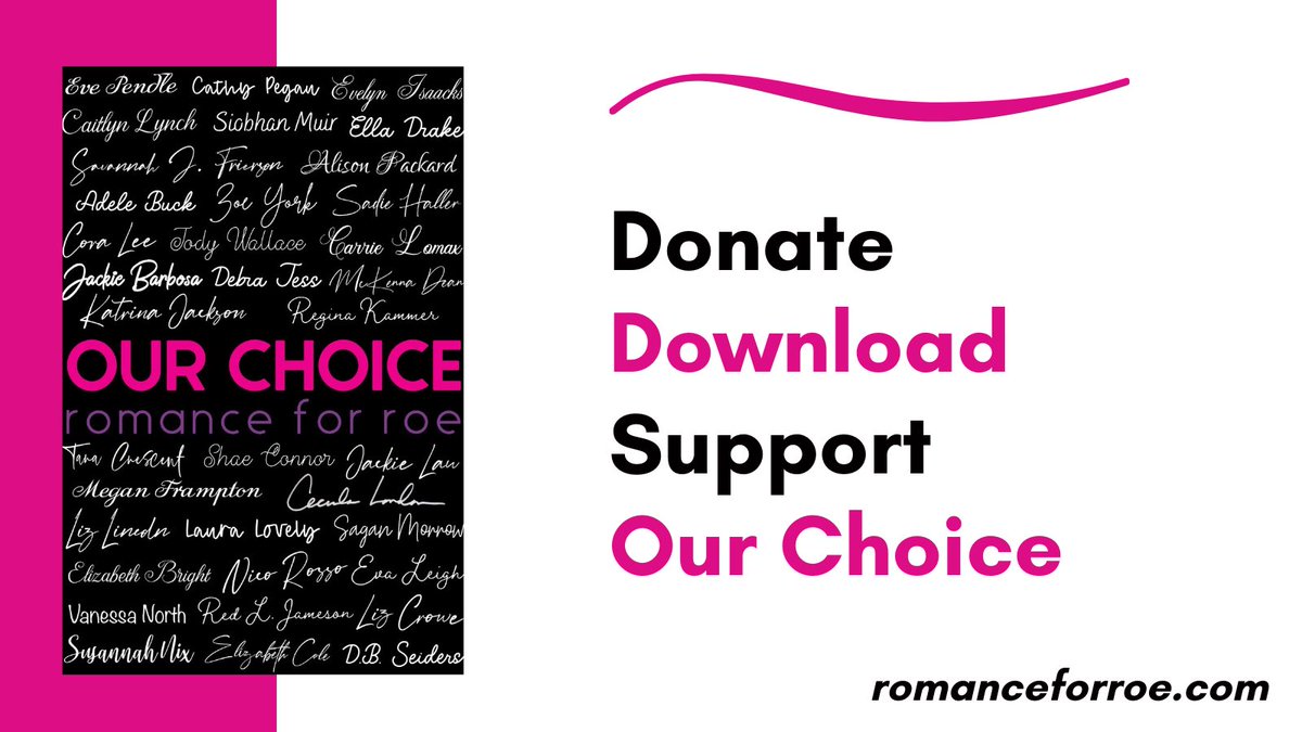 This anthology launches TODAY! (Shares appreciated!)

36 romances
1.57M words
6k pages
reproductive rights
Inclusive

Exclusively from RomanceForRoe.com (website instructions are super clear!!!)
1️⃣Donate $10 to <a href="/NARAL/">Reproductive Freedom for All</a> or <a href="/PPFA/">Planned Parenthood</a>
2️⃣email the receipt
3️⃣READ ROMANCE, FEEL HAPPY