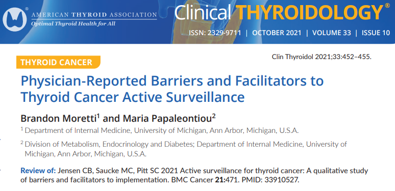 clinicalthyroid's tweet photo. A concise review by @MariaPapaleont1 on data by @katybethjens @susieQP8  What's keeping us from doing more active surveillance for DTCs? @TheAAES @ITOGinfo @AHNSinfo @AHNSEndo

https://t.co/Mh3kRjSRSJ

#AmericanThyroidAssociation #ClinicalThyroidology #ATAThyroid2021 #endotwitter https://t.co/RdfkSNVbDF
