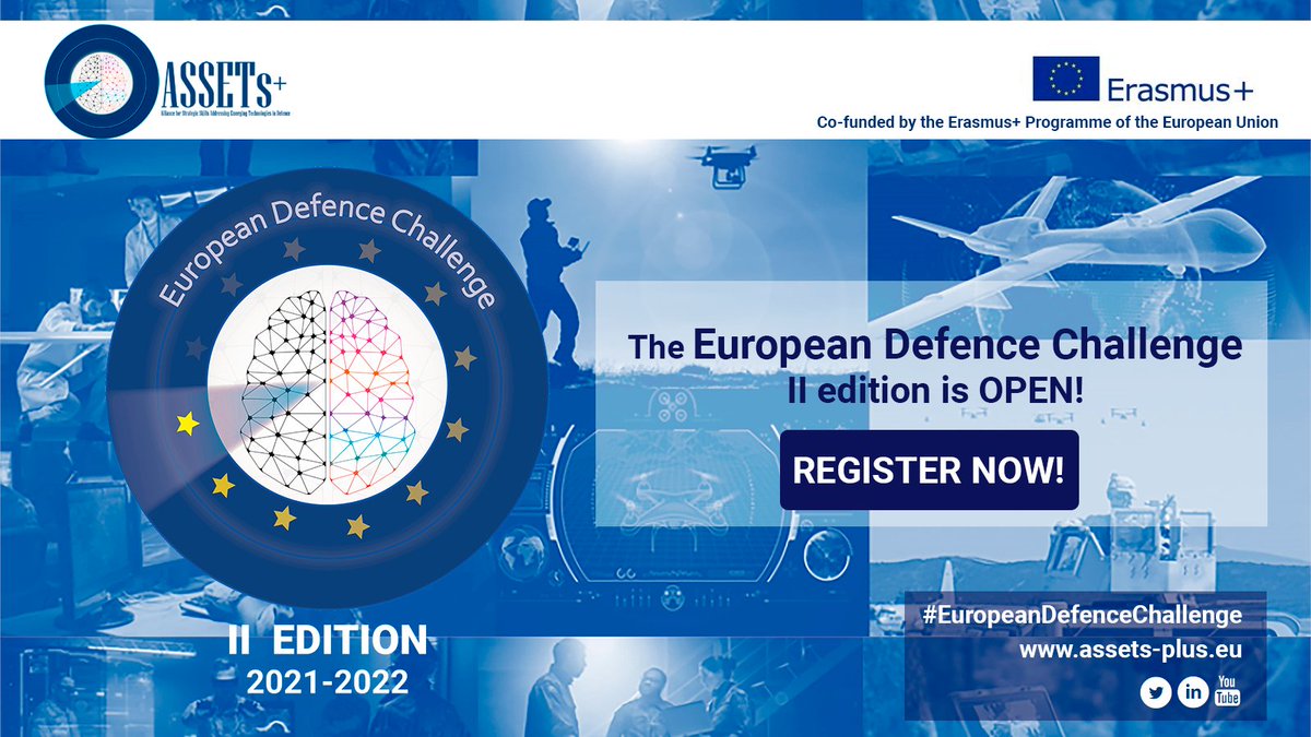 The II edition of the #EuropeanDefenceChallenge is open. A great opportunity to boost your career and open new horizons. Register now! 
👉assets-plus.eu/the-ii-edition…

<a href="/EUErasmusPlus/">Erasmus+</a> #Pact4Skills <a href="/defis_eu/">EU Defence and Space</a> <a href="/La_UPM/">Universidad Politécnica de Madrid</a>
<a href="/aeroespacialUPM/">ETSIAE - UPM</a> <a href="/EU_Commission/">European Commission</a> #Skills4Defence #Tech4Defence