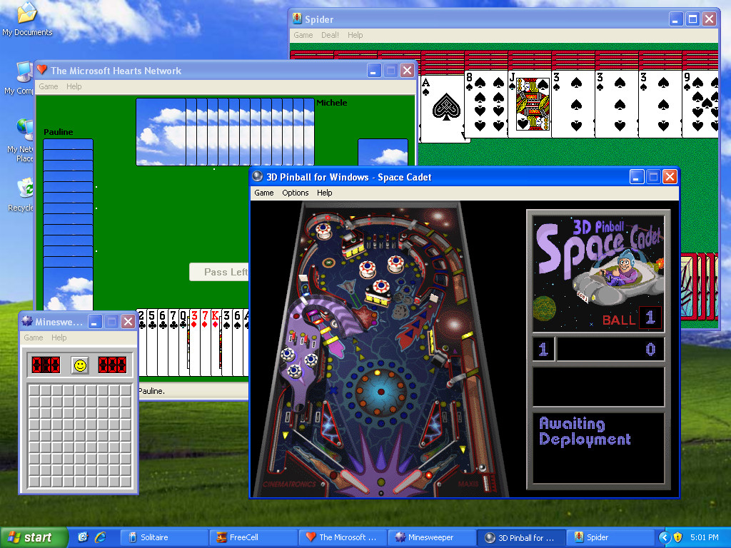 Windows XP included a new two-column Start menu that allowed