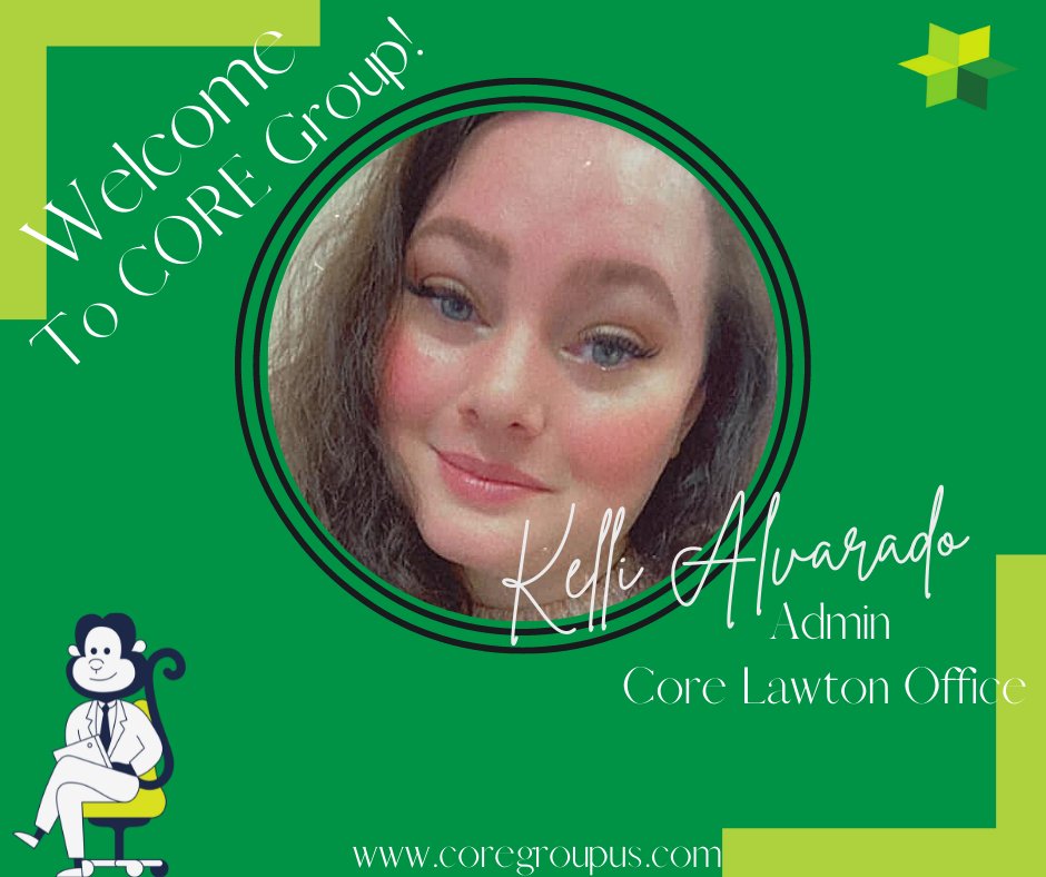 👋It's #mentionmonday! Today let's mention our new #admin at Core's Lawton Office! It's Kelli Alvarado! 

#coregroupus #coregrouplife #growprofitably #entrepenreneurs #smallbusinessconsulting #taxplanning #accounting #financialservices #payroll #bookeeping #corewealth #welcome