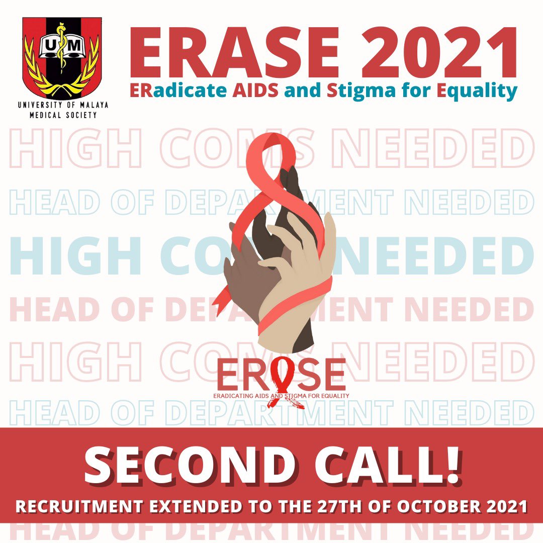 EraseAids's tweet photo. Good news students! ERASE 2021 is extending the deadline for application to the 27th of October 2021! 

✅ Applicants who have already applied can contact us if they wish to try for HoD or HiComm

✅ Apply here: https://t.co/zpvS2ckKJf https://t.co/YFR0bEciTJ