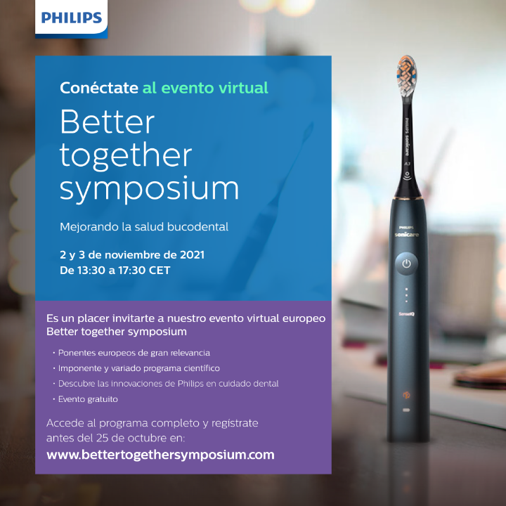 Los próximos 2 y 3 de noviembre celebraremos el evento virtual “Better symposium, mejorando la #saludbucodental”, encuentro en el que contaremos con la presencia de ponentes europeos de gran relevancia. Registro gratuito solo para profesionales dentales en bettertogethersymposium.com