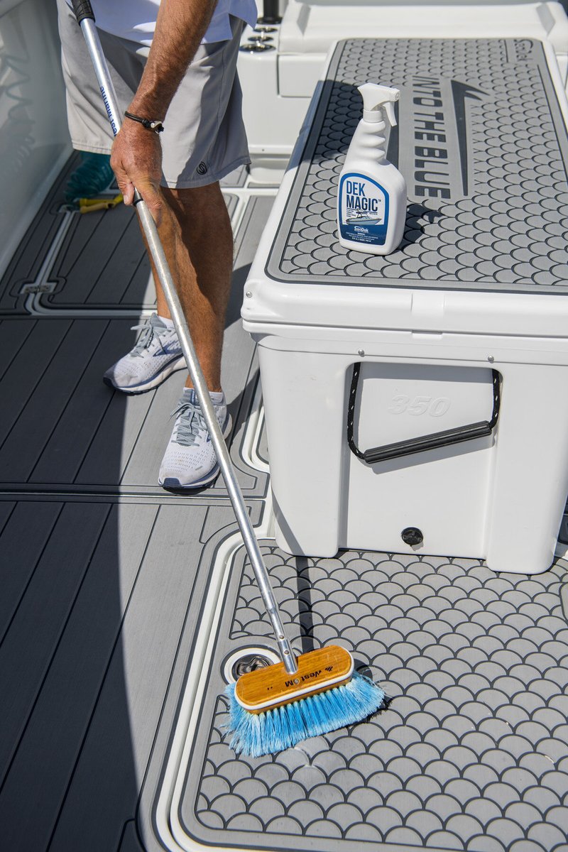 seadek's tweet photo. Searching for a way to keep your #SeaDek looking like new? #DekMagic is our official cleaner, specifically designed for PE/EVA foam flooring. It's also certified non-toxic for use in and around the water. ... https://t.co/qCS4h1FFAN #BoatCleaner #StormGrayOverBlack @IntotheBlueTv https://t.co/egXbwCfrMr