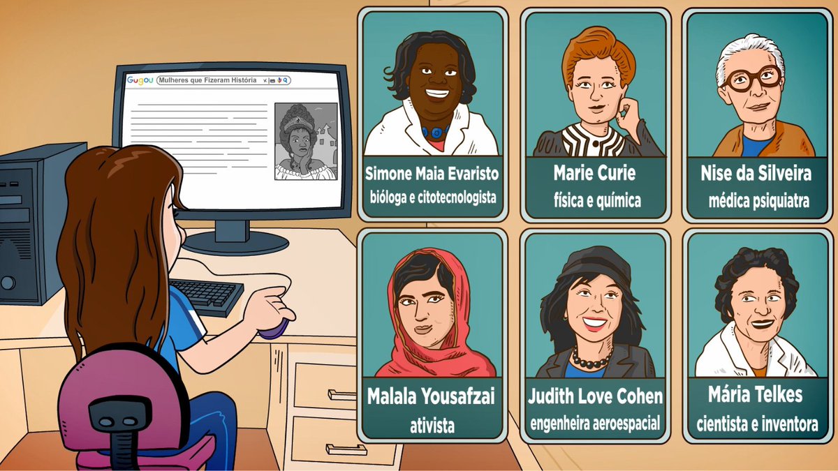 Essa ilustração faz parte da produção da nossa Série: Recreio com História - Episódio: Esqueçam Princesa. Quero Ser Cientista!