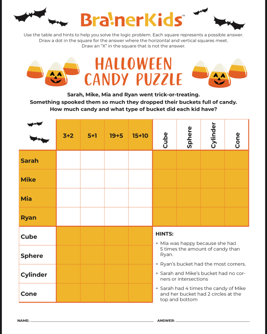 BrainerKids's tweet image. Here’s another fun and spooky #einsteinpuzzle to fight of the case of the Maundays and start your week of right! 👻🎃👌🏼