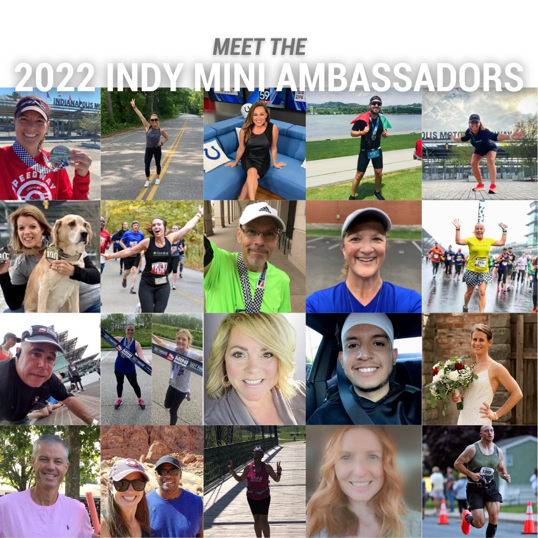 500Festival's tweet photo. Introducing the 2️⃣0️⃣2️⃣2️⃣ #IndyMini Ambassadors! We’re so excited to have such an enthusiastic group of runners and walkers to tell the world about the Indy Mini 🏁
Thank you to everyone who applied - we were blown away by all of the love of our #halfmarathon ♥
#IndyMiniAmb https://t.co/SxzvmeKbzD