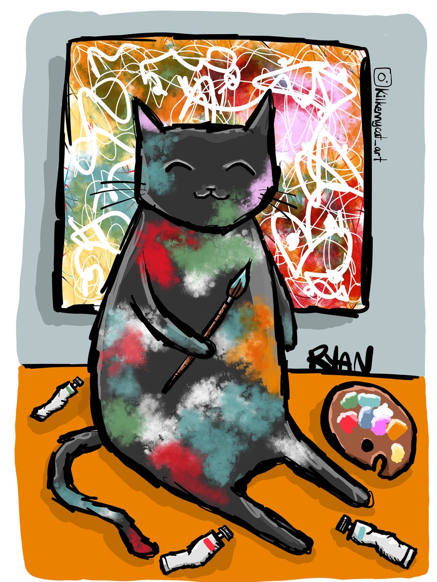 RT @kilkennycat: Happy International Artist Day!
#InternationalArtistDay #art #artist #cat #illustration #digitalart https://t.co/sfnVhiGc7n