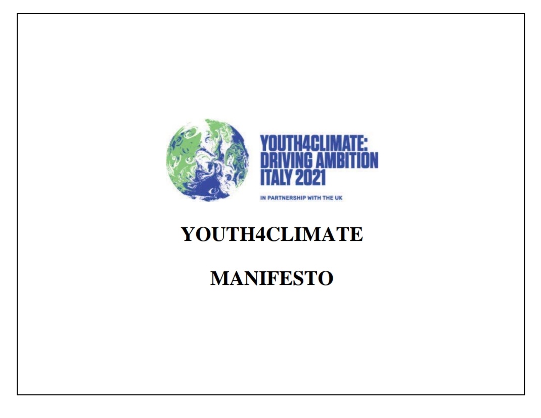 Excited to share the outcome document of the #Youth4Climate conference: bit.ly/3jzq7h3

These are concrete proposals based on science, experiences and  aspirations from 400 young leaders from all over the globe. We're working to ensure that our voices are heard at <a href="/COP26/">COP26</a>