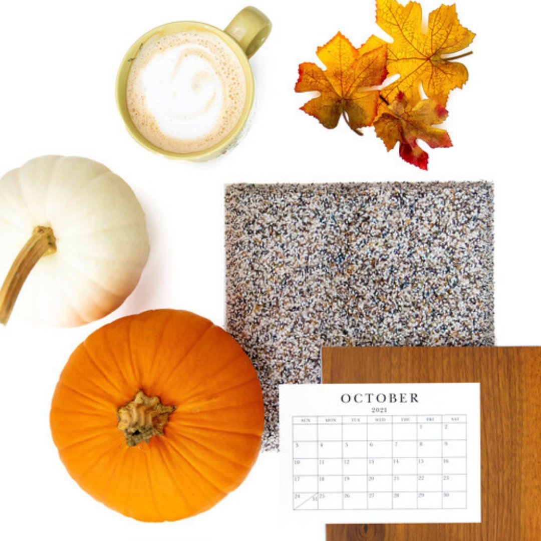 Halloween is just around the corner! Let warm wood tones and the warmth of a pumpkin latte inspire you this October. Find more holiday inspired designs here&gt;&gt;
carpetone.com/beautiful-desi… #Moodboard #DesignInspo #FallInspired