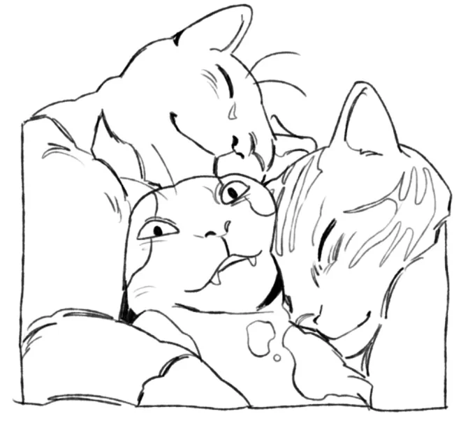 drew the bomb squad as cats and never recovered from how cute it is 🥺 