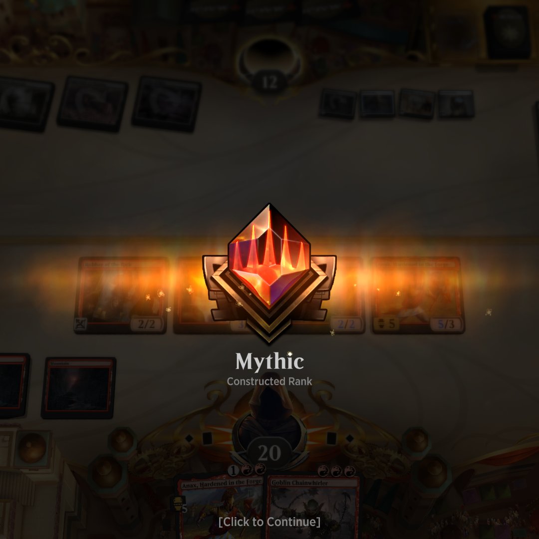 atascadosilva's tweet photo. Hit Mythic at season's end. Meta not ready for Red Deck Wins (own brew) 💪#MTGArena #Arenadecks https://t.co/ZWOqzTP8Zx