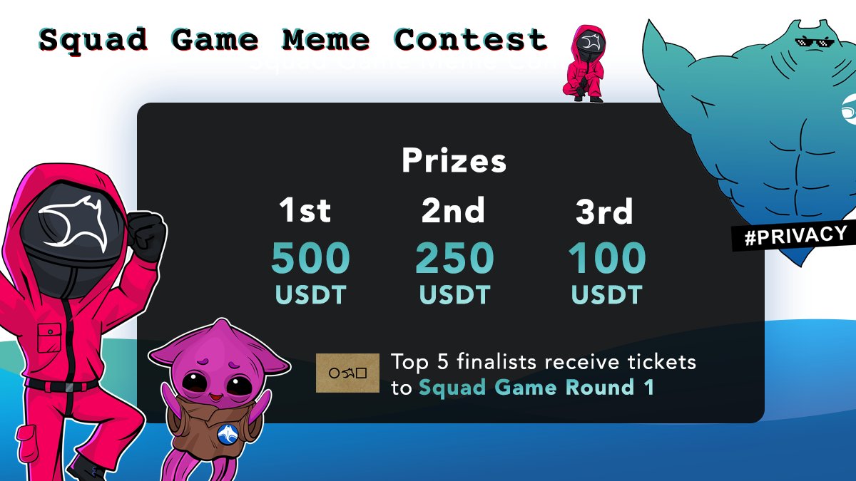 MantaNetwork's tweet photo. 🎉 While we're all waiting for Squad Game tickets and the event to start, lets play another game: the Squad Game Meme Contest.

Make your best meme. Post it on Twitter with hashtag #SquadGameEvent

🗓 Ends October 31, 2021

Full rules and description here: https://t.co/e9nOoZmrs7 https://t.co/HIu06eNnQ0