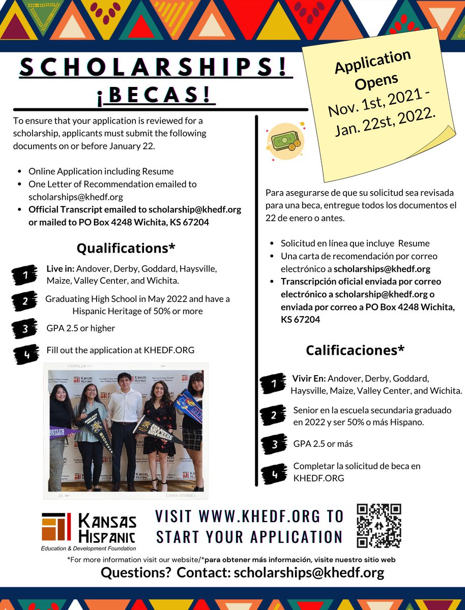 Class of 2022 mark your calendar📅!‼️

Scholarship application opens November 1st❗

Apply @ khedf.org/scholarships/

#scholarships #classof2022 #khedf #DreamsToDegrees #sisepuede #ShareThisPost