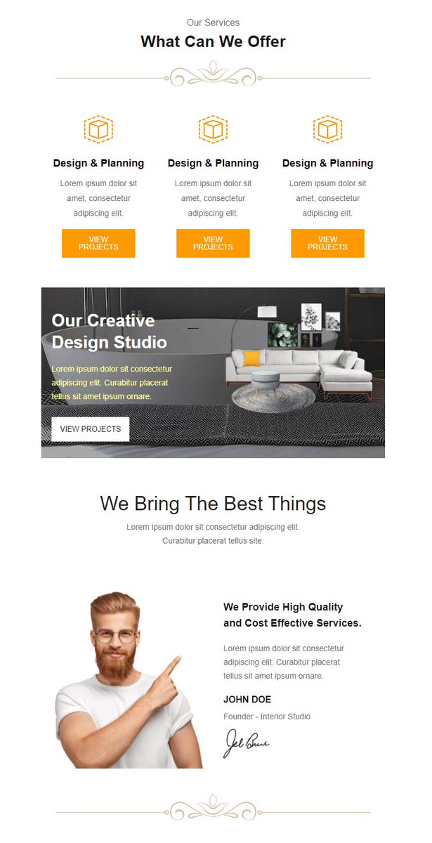 Farabishohel18's tweet photo. "Interior Email Template Design"
#practicework #practices #workfromhomelife
#emailtemplates #landingpagedesign #emailmarketing #mailchimptemplate #emailtemplate #html5 #css3 #design #frontenddevelopers #emailcampaign #emailmarketer #webdev #webagency #interiordesign https://t.co/ewRHNMLPI0