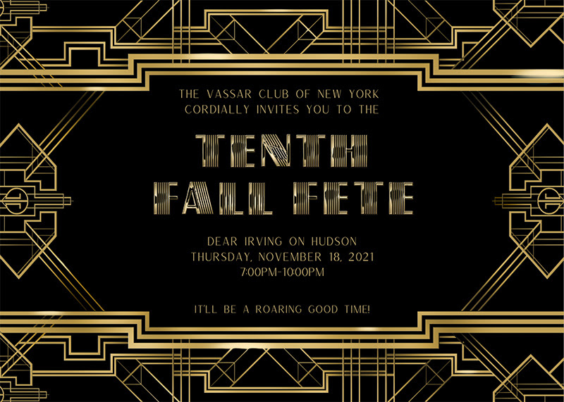 VassarClubNY's tweet photo. The #VCNY Fall Fête returns! On 11/18, @Vassar’s NY community will once again come together for our 10th Fall Fête. The marquee event will take place at Dear Irving on Hudson at Aliz Hotel. It'll be a roaring good time! Register now: https://t.co/Oh8N7cYBUJ. #roaring20s https://t.co/pLayt7rsth