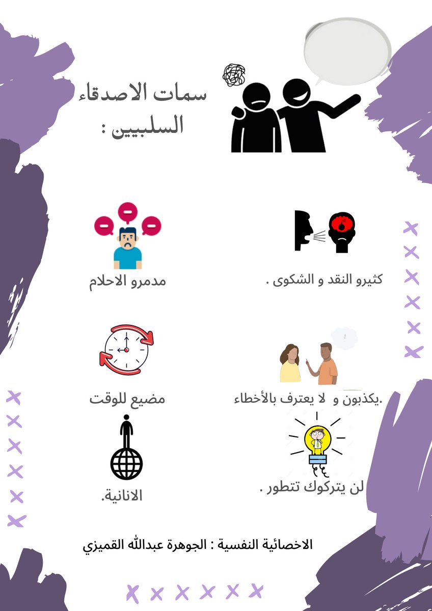 Aljwharah__1's tweet photo. ماهي سمات الاصدقاء السلبيين ؟
وكيف أحمي نفسي منهم ؟

#السلبية
#الصحة_النفسية 
#الاصدقاء https://t.co/ociMooZbhJ