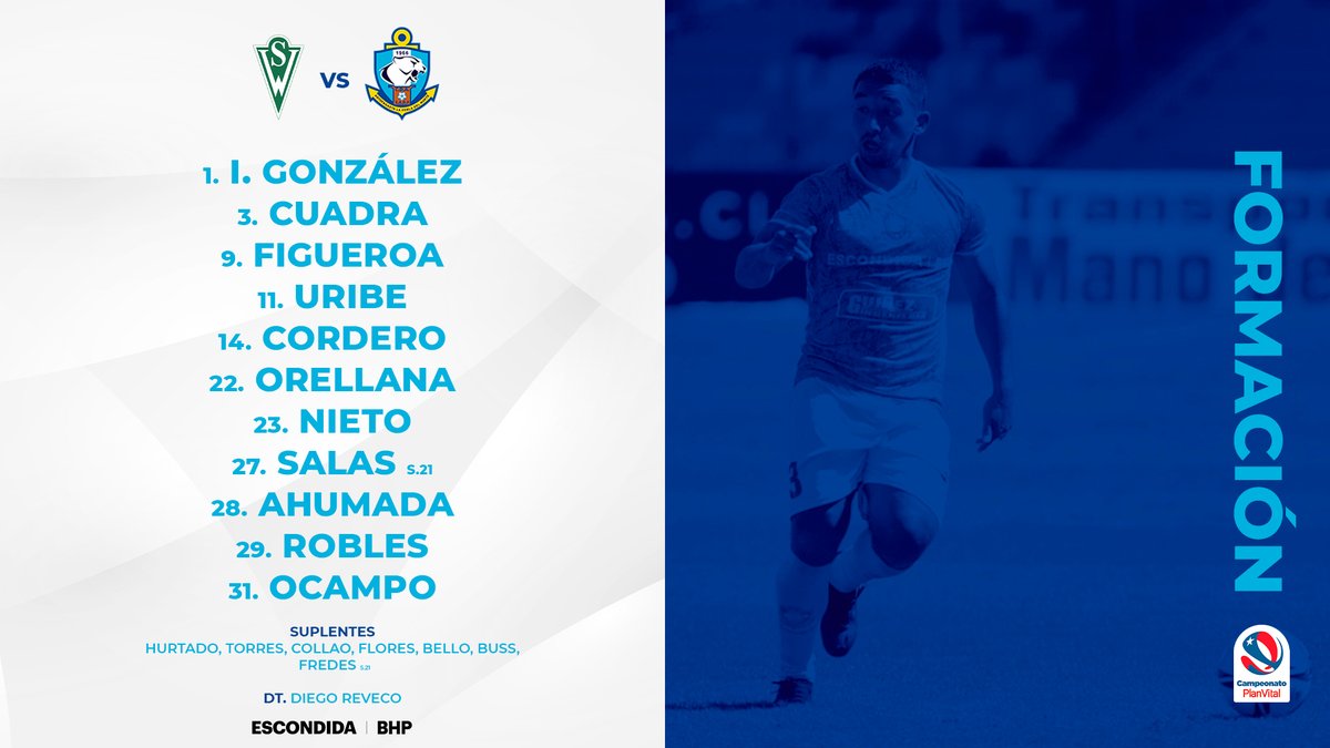 ClubAntofagasta's tweet photo. 𝙓𝙄 𝙏𝙄𝙏𝙐𝙇𝘼𝙍
#BHPEscondida indica la formación del #CDA frente a @swanderers por la Fecha N•28 del #PlanVital2021 🏆
#CDA #CDAvsSW https://t.co/SfLbF5SPMX