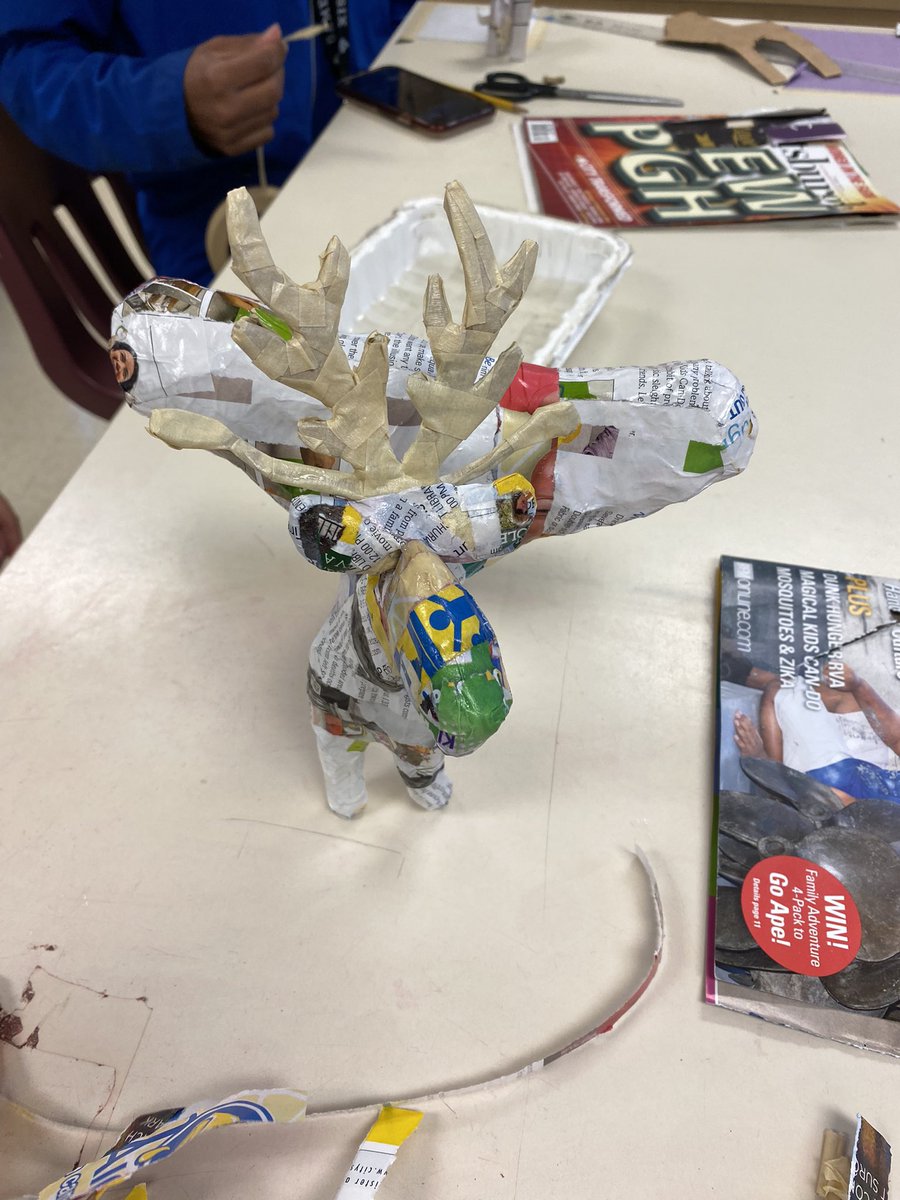 monica_bentley1's tweet photo. Edison HS Sculpture 1 students working on Greek mythology figures. The process includes cardboard, wrapping paper and tape …lots of tape, paper mache, and painting. @MsTlharris2 @EdisonHSEagles @FCPSR3 @drNEKing https://t.co/sJfI9lZo8m