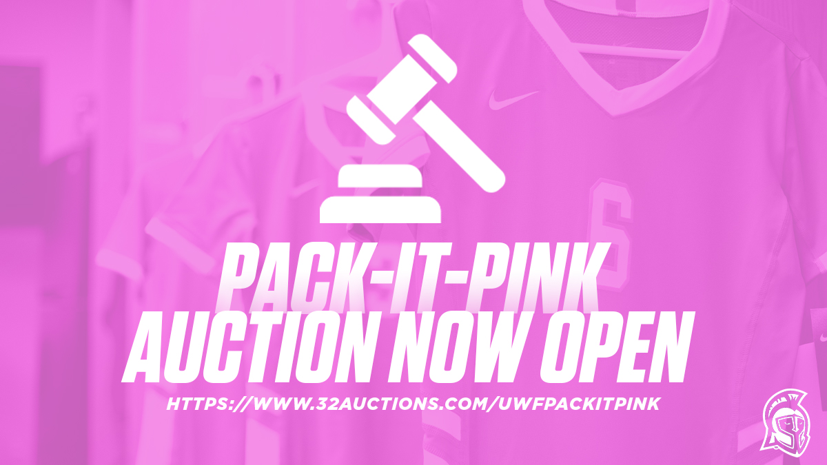 UWFVolleyball's tweet photo. Our 2021 Pack-It-Pink Auction is now open! Check out all of our wonderful items in this year's auction as we raise money towards finding a cure! #GoArgos

⬇️ Auction Website ⬇️
https://t.co/lYJ1CyWMWD https://t.co/zYbfaNmyqX